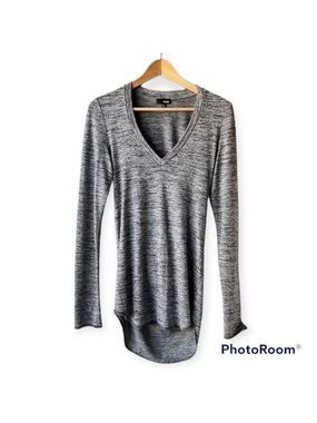WILFRED FREE Heathered Grey Long Sleeve Back Cut Out Top Size Medium